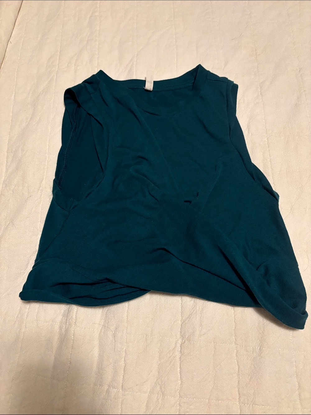 Free People Teal Sleeveless Crew Tank